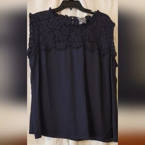 City Chic Navy Lace Blouse